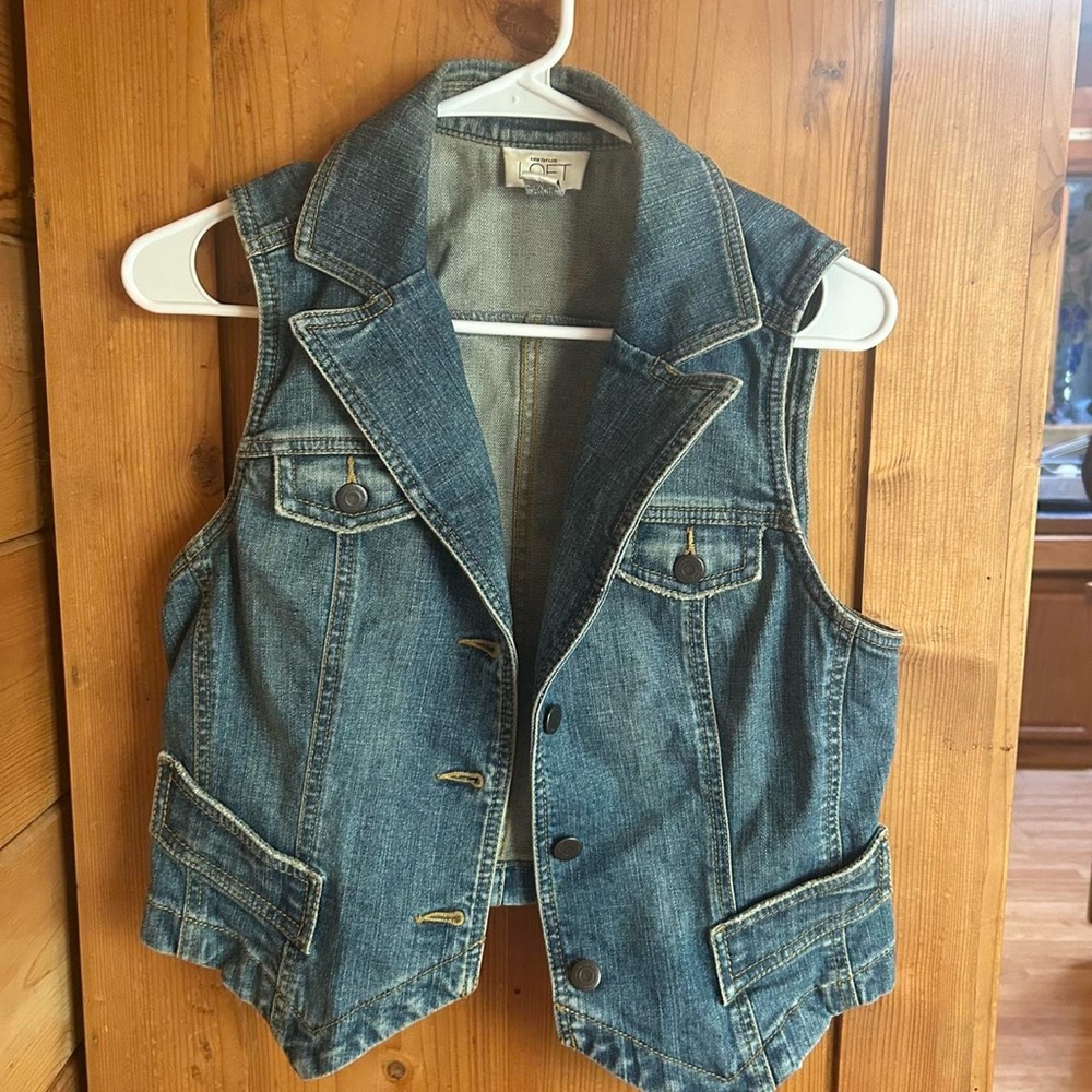 LOFT Blue Denim Vest